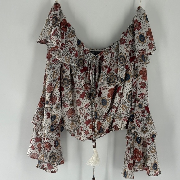 Forever 21 Tops - Floral Off-Shoulder Crop Blouse